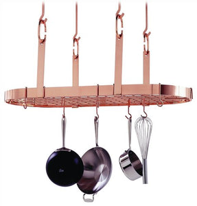 Enclume PR14WG CP Four Point Oval Ceiling Pot Rack w/ 18 Hooks CP