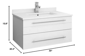 Fresca FCB6130WH-UNS-CWH-U White Wall Bathroom Cabinet
