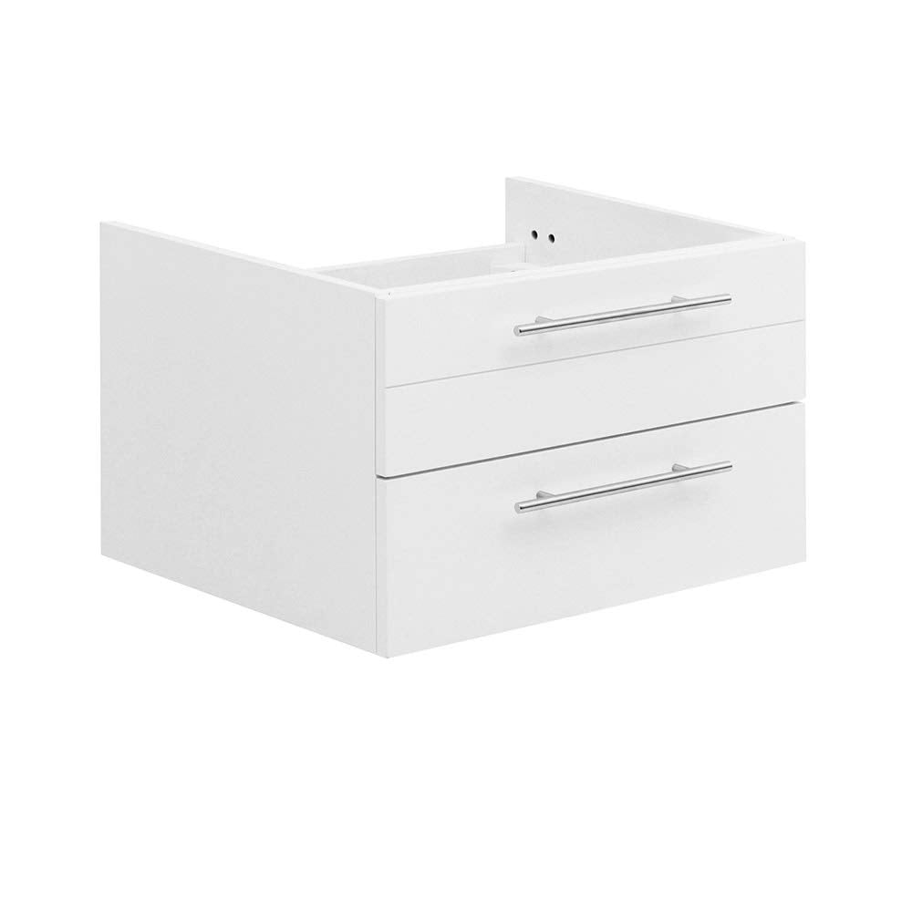 Fresca FCB6124WH-UNS Fresca Lucera 24" White Wall Hung Undermount Sink Modern Bathroom Cabinet