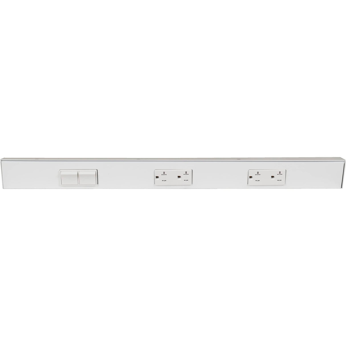 Task Lighting TRS24-3W-WT-LS 24" TR Switch Series Angle Power Strip, Left Switches, White Finish, White Switches and Receptacles