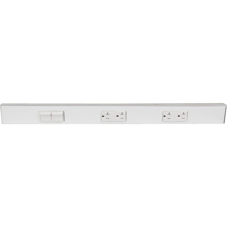 Task Lighting TRS24-3W-WT-LS 24" TR Switch Series Angle Power Strip, Left Switches, White Finish, White Switches and Receptacles