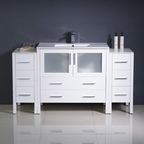 Fresca FCB62-123612GO-I Fresca Torino 60" Gray Oak Modern Bathroom Cabinets w/ Integrated Sink