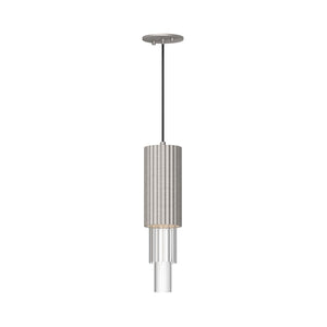 Alora PD502204BNCR BORDEAUX 4" PD BRUSHED NICKEL CLEAR RIBBED GLASS CORD 72 LED 3000K 90CRI 10W