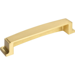 Jeffrey Alexander 141-128BG 128 mm Center Brushed Gold Square-to-Center Square Renzo Cabinet Cup Pull