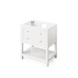 Jeffrey Alexander VKITAST30WHSGR 30" White Astoria Vanity, Steel Grey Cultured Marble Vanity Top, undermount rectangle bowl