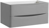 Fresca FCB9036GRG Fresca Tuscany 36" Glossy Gray Wall Hung Modern Bathroom Cabinet