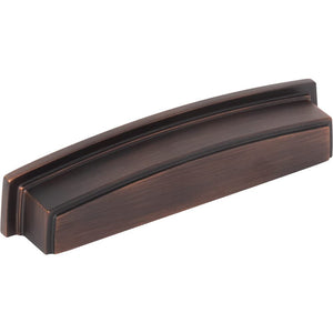Jeffrey Alexander 141-128DBAC 128 mm Center Brushed Oil Rubbed Bronze Square-to-Center Square Renzo Cabinet Cup Pull