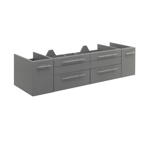 Fresca FCB6160GR-UNS Fresca Lucera 60" Gray Wall Hung Single Undermount Sink Modern Bathroom Cabinet