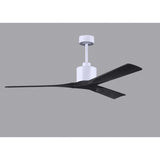 Matthews Fan NK-MWH-BK-60 Nan 6-speed ceiling fan in Matte White finish with 60” solid matte black wood blades