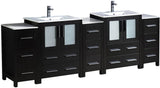 Fresca FCB62-72ES-I Fresca Torino 84" Espresso Modern Double Sink Bathroom Cabinets w/ Integrated Sinks