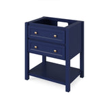 Jeffrey Alexander VKITADL30BLWCR 30" Hale Blue Adler Vanity, White Carrara Marble Vanity Top, undermount rectangle bowl