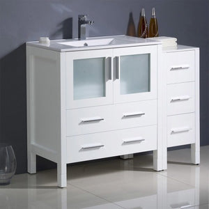 Fresca FCB62-3012GO-I Fresca Torino 42" Gray Oak Modern Bathroom Cabinets w/ Integrated Sink