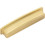 Jeffrey Alexander 141-128BG 128 mm Center Brushed Gold Square-to-Center Square Renzo Cabinet Cup Pull