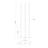 Kuzco FL46948-BK REEDS 48" FL Black 120V Touch dimmer LED 3000K 90CRI 20W