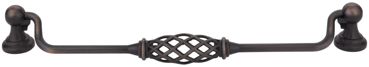 Jeffrey Alexander 749-224SIM 224 mm Center-to-Center Distressed Antique Silver Birdcage Tuscany Drop & Ring Pull