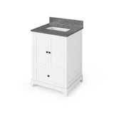Jeffrey Alexander VKITADD24WHBOR 24" White Addington Vanity, Boulder Cultured Marble Vanity Top, undermount rectangle bowl