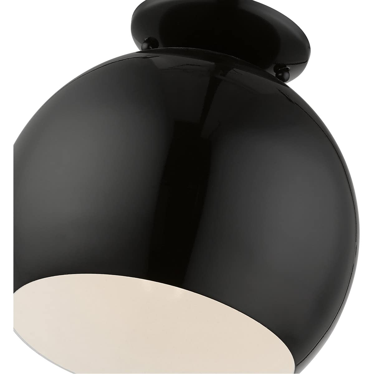Livex Lighting Piedmont 1 Light Shiny Black Semi-Flush Mount 43390-68