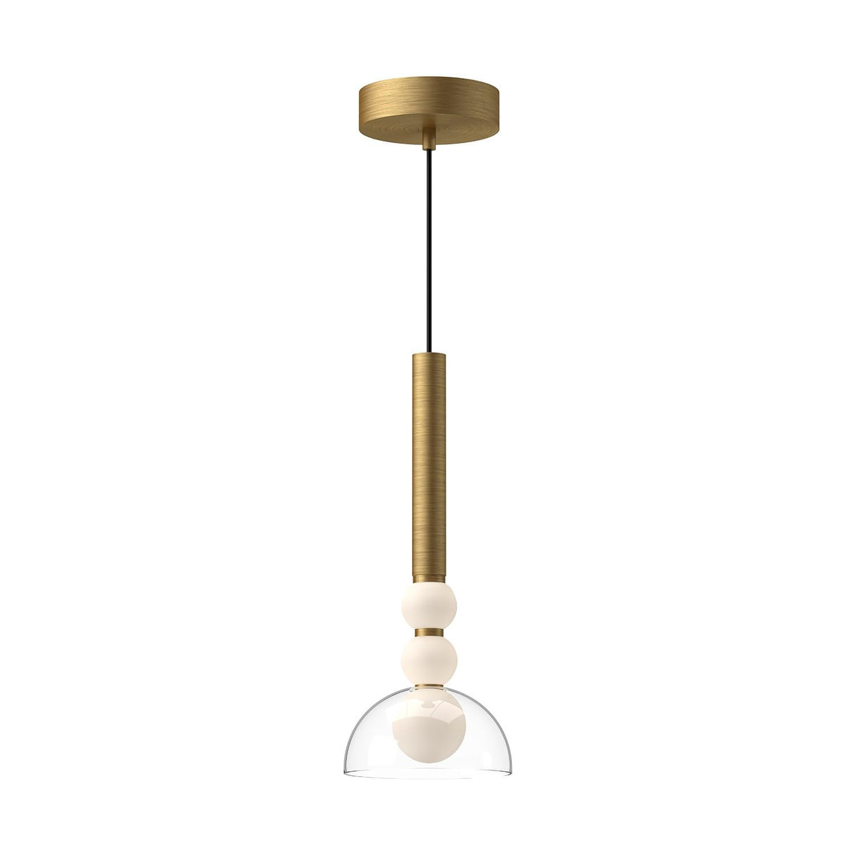 Kuzco PD30502-BG/CL RISE 6" PENDANT BRUSHED GOLD CLEAR GLASS 120" WIRE 120V TRIAC/ELV LED 3000K 90CRI 14W