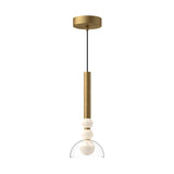 Kuzco PD30502-BG/CL RISE 6" PENDANT BRUSHED GOLD CLEAR GLASS 120" WIRE 120V TRIAC/ELV LED 3000K 90CRI 14W