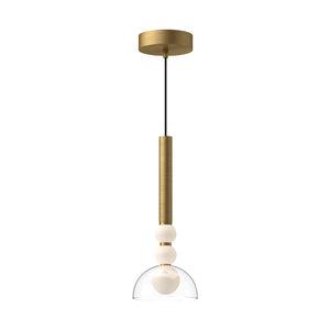 Kuzco PD30502-BG/CL RISE 6" PENDANT BRUSHED GOLD CLEAR GLASS 120" WIRE 120V TRIAC/ELV LED 3000K 90CRI 14W