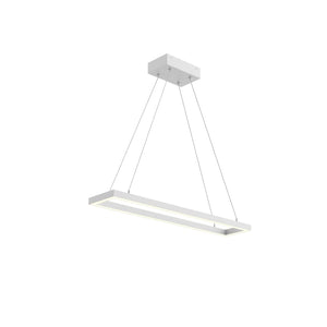 Kuzco PD88530-WH PIAZZA RECTANGULAR 30" PENDANT WH TEXTURED DOWN ONLY 930 TRIAC 120 39W
