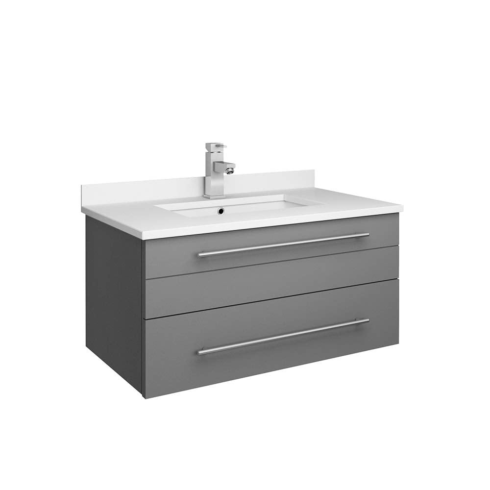 Fresca FCB6130GR-UNS-CWH-U Gray Wall Hung Bathroom Cabinet