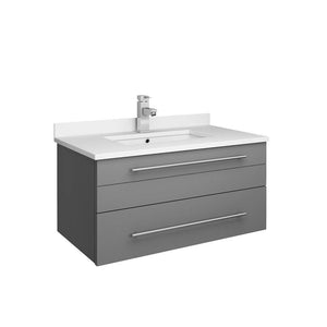 Fresca FCB6130GR-UNS-CWH-U Gray Wall Hung Bathroom Cabinet