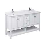 Fresca FCB2360WH-D-CWH-U Double Sink Cabinet with Sinks