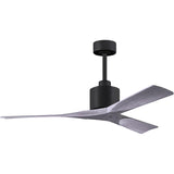 Matthews Fan NK-BK-BW-52 Nan 6-speed ceiling fan in Matte Black finish with 52” solid barn wood tone wood blades