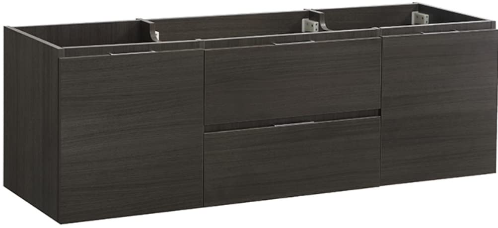 Fresca FCB8360GO-D Fresca Valencia 60" Gray Oak Wall Hung Double Sink Modern Bathroom Cabinet