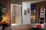 Framed Double Sliding Shower Door, 56”-60” ×76”, 5/16”(8mm) Clear Tempered Glass, with Soft-Close Technology in Chrome Finish