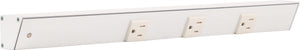 Task Lighting APT18-3W-P-WT-L 18" APT Series Slim Angle Power Strip, Left Entry, White Finish, White Receptacles