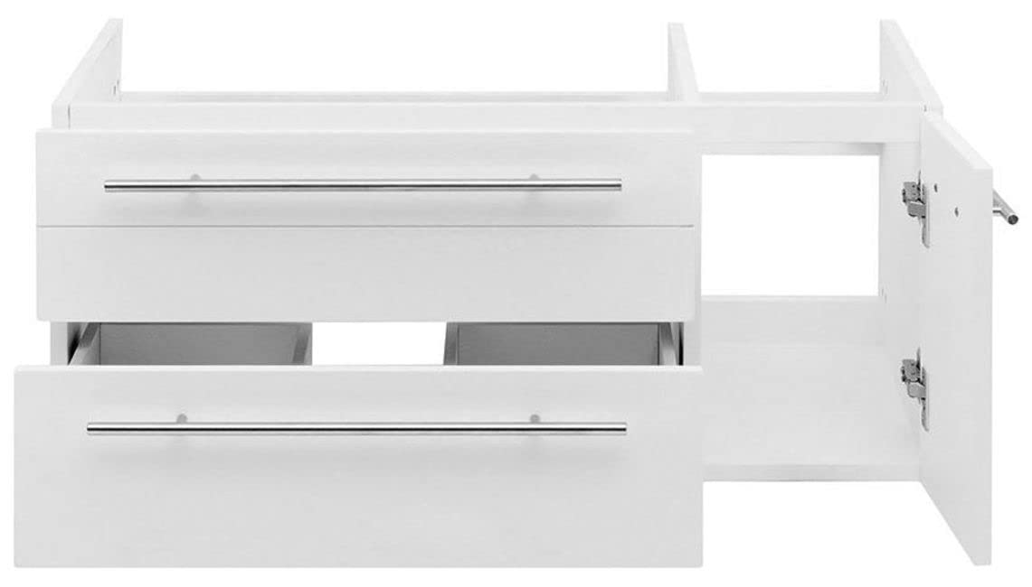Fresca FCB6136ES-VSL-L Fresca Lucera 36" Espresso Wall Hung Vessel Sink Modern Bathroom Cabinet - Left Version