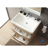 Fresca FCB8532WK-I Fresca Milano 32" White Oak Modern Bathroom Cabinet w/ Integrated Sink