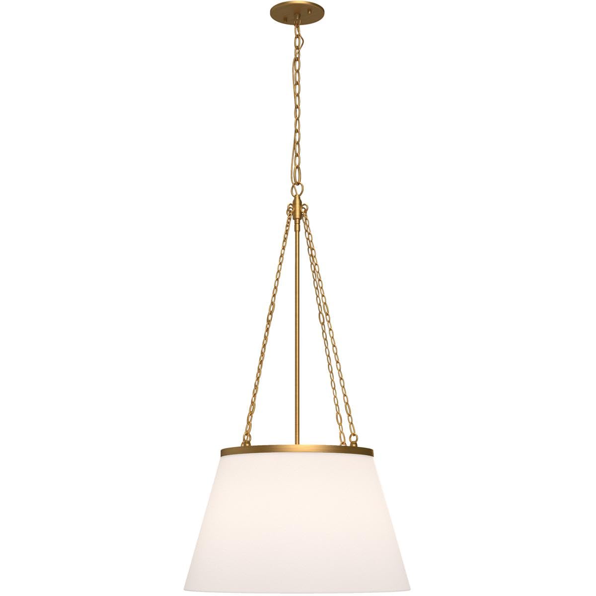 Alora PD544517AGWL SPEAKEASY 18" PD AGED BRASS WHITE LINEN CHAIN 72 1X60W E26