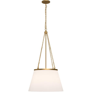 Alora PD544517AGWL SPEAKEASY 18" PD AGED BRASS WHITE LINEN CHAIN 72 1X60W E26