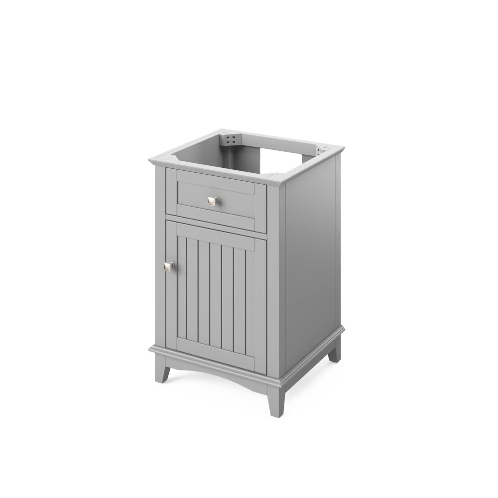 Jeffrey Alexander VKITSAV24GRBOR 24" Grey Savino Vanity, Boulder Cultured Marble Vanity Top, undermount rectangle bowl