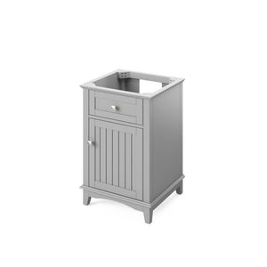 Jeffrey Alexander VKITSAV24GRBOR 24" Grey Savino Vanity, Boulder Cultured Marble Vanity Top, undermount rectangle bowl
