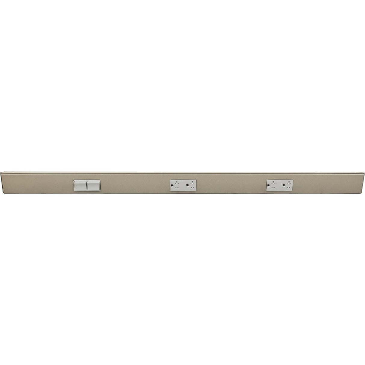 Task Lighting TRS36-3G-SN-LS 36" TR Switch Series Angle Power Strip, Left Switches, Satin Nickel Finish, Grey Switches and Receptacles