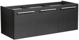 Fresca FCB8092BW Fresca Vista 48" Black Wall Hung Modern Bathroom Cabinet