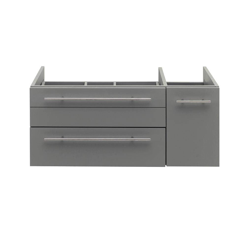 Fresca FCB6136GR-VSL-L Fresca Lucera 36" Gray Wall Hung Vessel Sink Modern Bathroom Cabinet - Left Version
