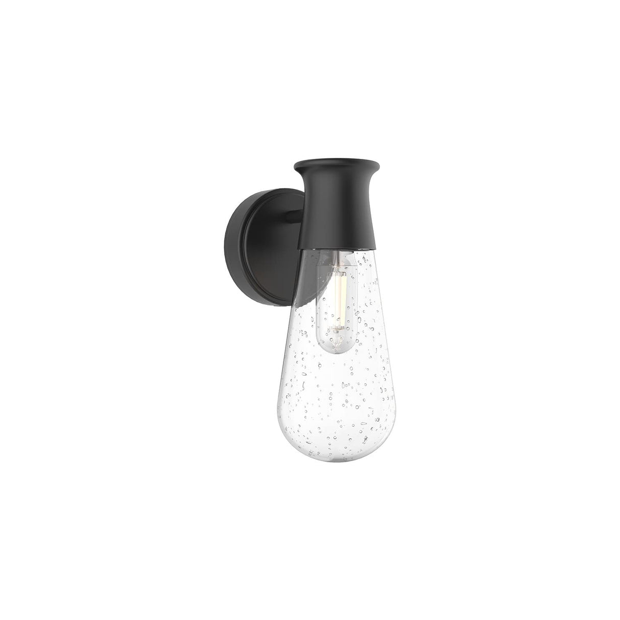 Alora EW464001BKCB MARCEL 5" EXTERIOR WALL TEXTURED BLACK CLEAR BUBBLE GLASS E26 60W