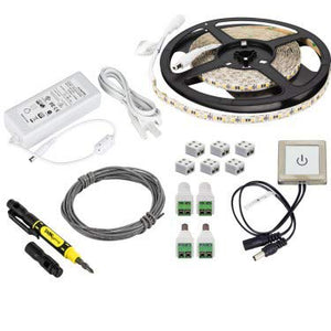 Task Lighting L-VTDK-16-30 16 ft 225 Lumens Per Foot Vivid Touch Dimmer Switch Tape Light Kit, 3000K Soft White