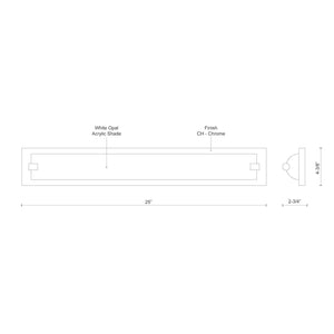 Kuzco 601464CH-LED CHARLOTTE 25" 60 Chrome 120V ELV LED 3000K 90CRI 31W
