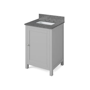 Jeffrey Alexander VKITAST24GRBOR 24" Grey Astoria Vanity, Boulder Cultured Marble Vanity Top, undermount rectangle bowl