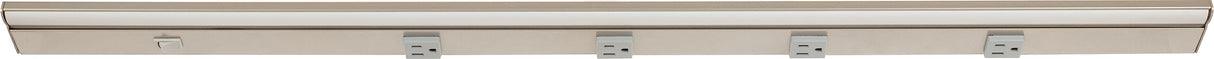 Task Lighting LP36QD12NDGSN50 36-1/2" 1200 Lumen Direct Voltage DV Lighted Power Strip, Satin Nickel Finish, Grey Receptacles, 5000K Daylight White