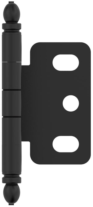 Amerock Cabinet Hinge 3/4 in. (19 mm) Door Thickness Full Inset Partial Wrap Ball Tip Matte Black Kitchen Cabinet Door Hinge Single Hinge Functional Hardware