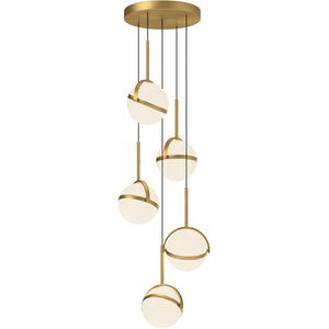 Alora MP301005BG GLOBO MULTI PENDANT LED BRUSHED GOLD