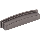 Jeffrey Alexander 141-128BNBDL 128 mm Center Brushed Pewter Square-to-Center Square Renzo Cabinet Cup Pull