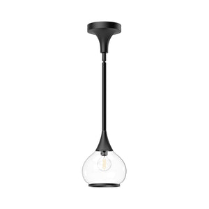 Alora PD524006MBCL HAZEL 6" PD MATTE BLACK CLEAR GLASS ROD 46 1X60W E26